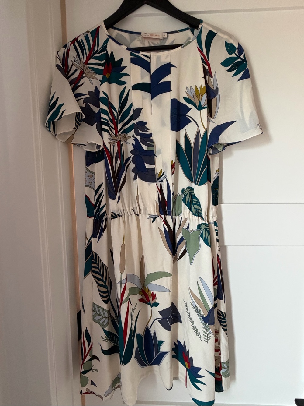 Tory Burch Dress Size 8 Utopia Ivory Floral Silk Georgette Anatolie $395 Retail